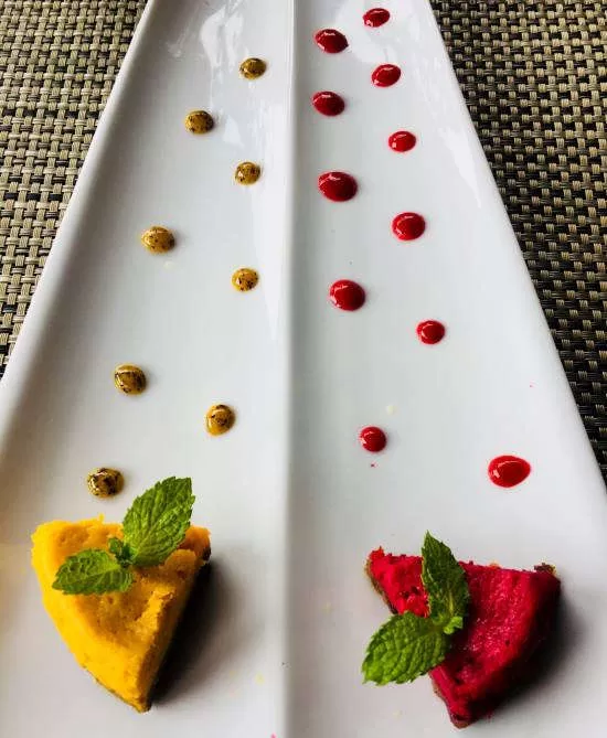 Beet and Pumpkin Cheesecakes